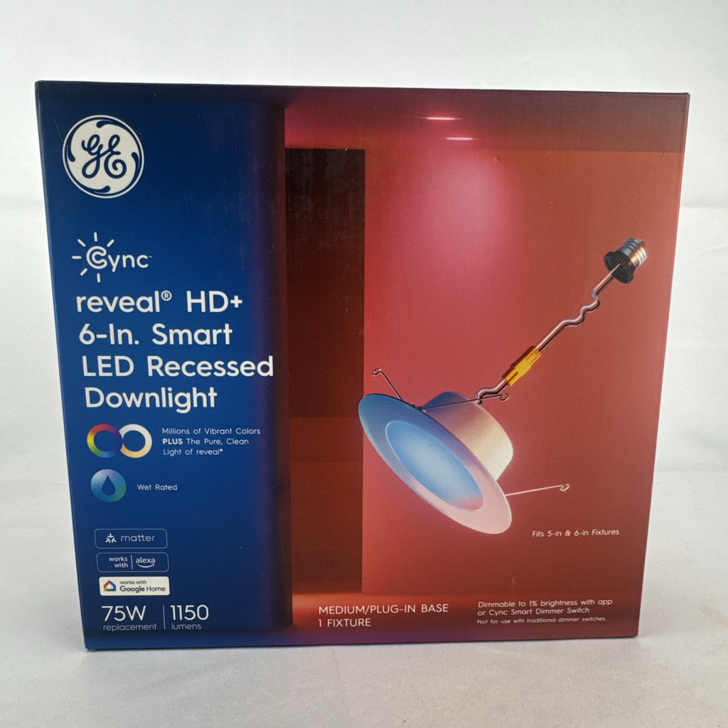 GE Cync Reveal HD+ 6-inch smart LED recessed downlight in original packaging