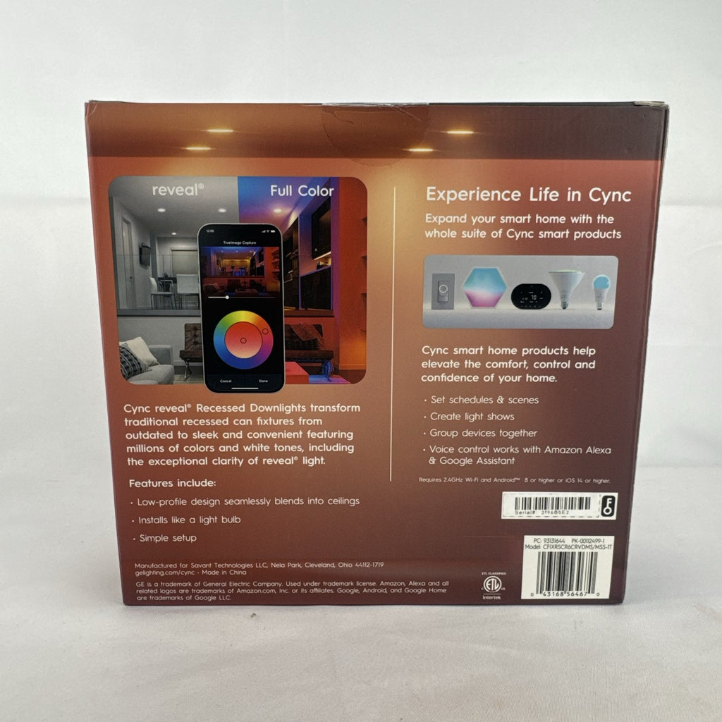 GE Cync Reveal HD+ 6-inch smart LED recessed downlight in original packaging