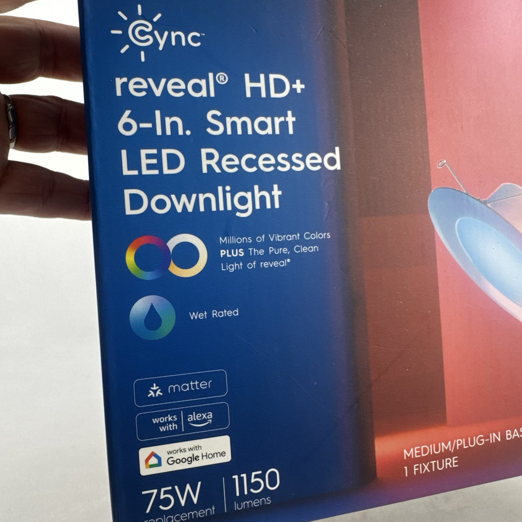 GE Cync Reveal HD+ 6-inch smart LED recessed downlight in original packaging