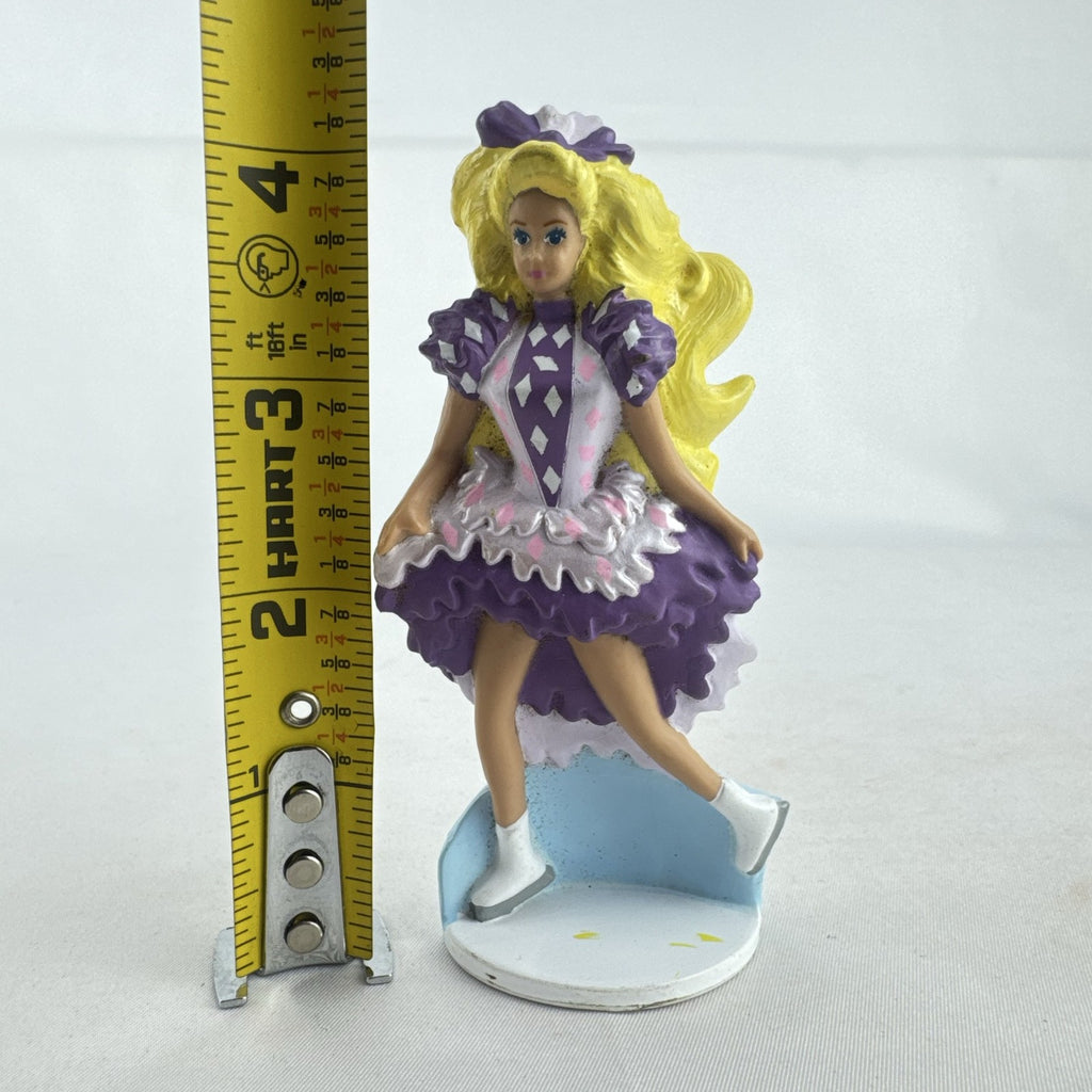 Mattel 1991 McDonald's Ice Capades Barbie plastic skater figure in purple dress