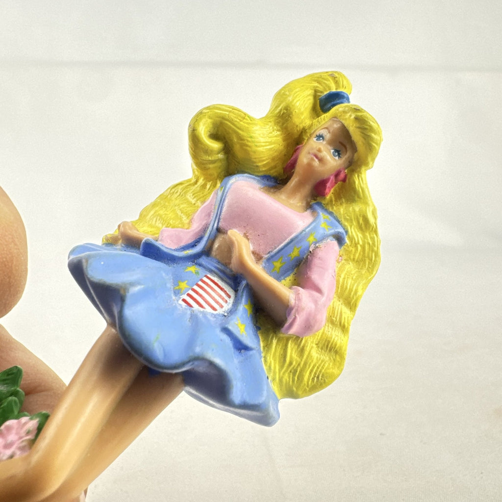 1991 Mattel All American Barbie McDonald's toy figure with pink crop top and Reebok sneakers