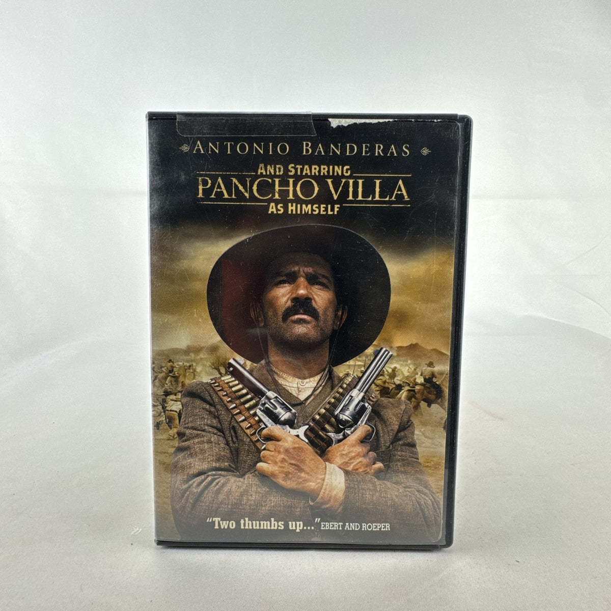 And Starring Pancho Villa as Himself DVD case and disc featuring Antonio Banderas