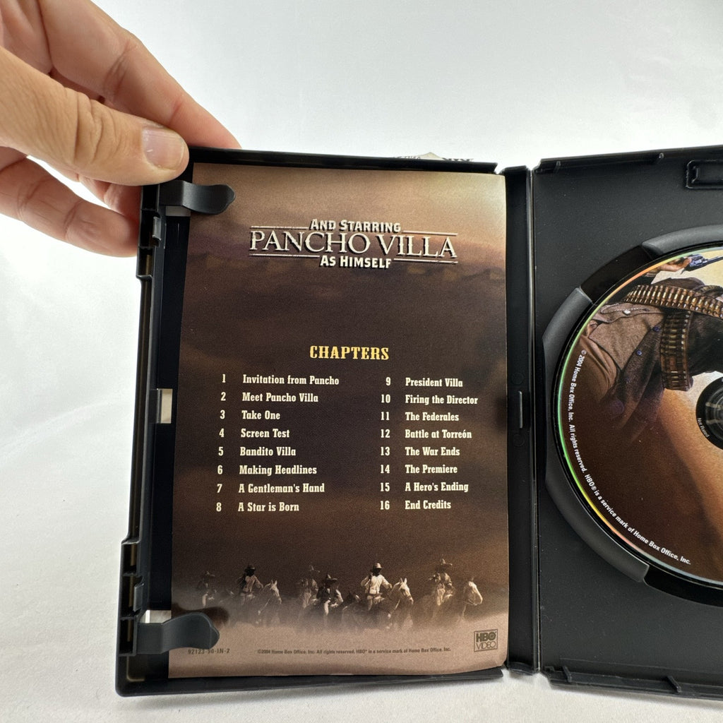 And Starring Pancho Villa as Himself DVD case and disc featuring Antonio Banderas