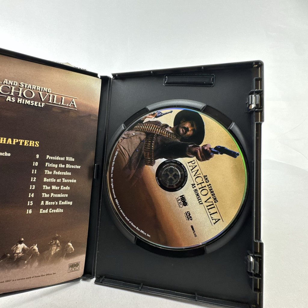 And Starring Pancho Villa as Himself DVD case and disc featuring Antonio Banderas