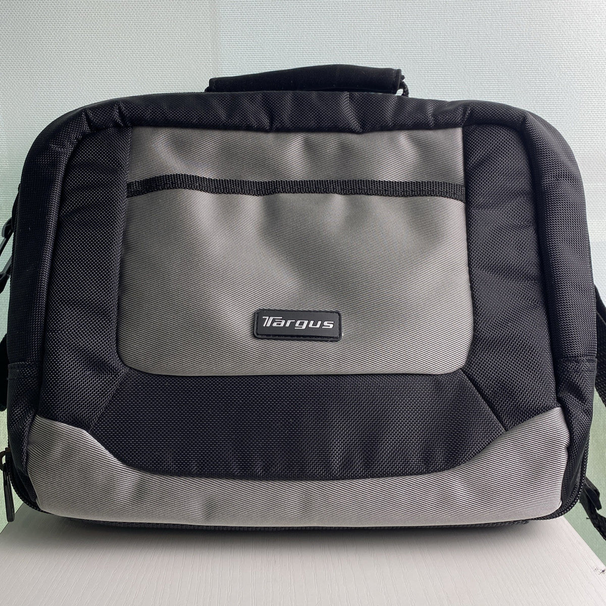 Targus DVD301-10 padded tech shoulder bag in black and gray nylon with strap