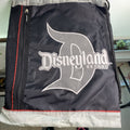 Disney Disneyland Resort 60th Diamond Celebration Annual Passholder black drawstring backpack with red piping
