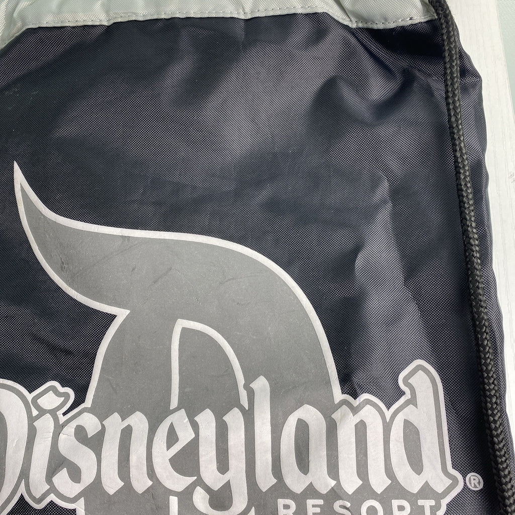 Disney Disneyland Resort 60th Diamond Celebration Annual Passholder black drawstring backpack with red piping