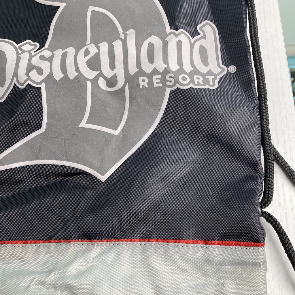 Disney Disneyland Resort 60th Diamond Celebration Annual Passholder black drawstring backpack with red piping