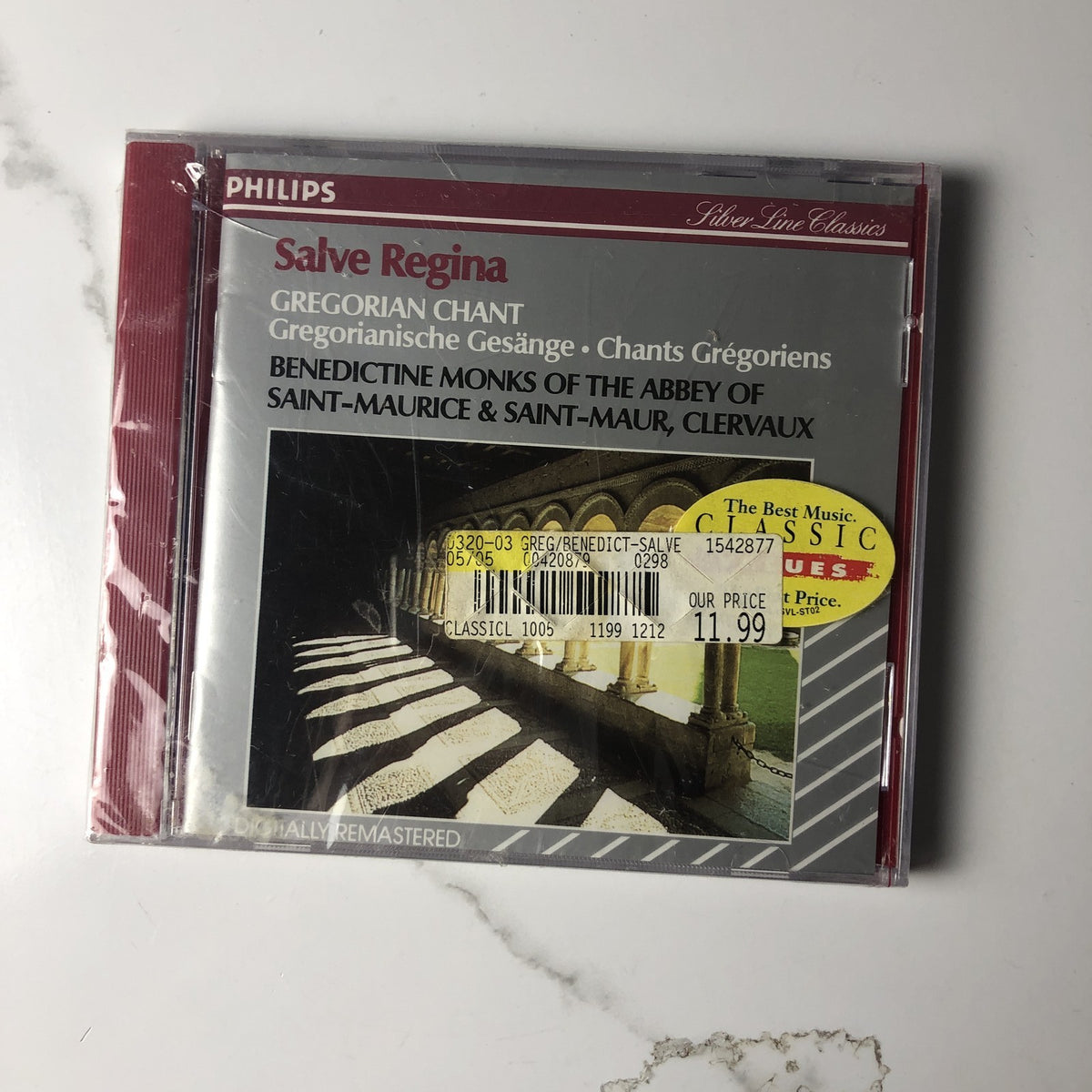 Set of 4 factory-sealed CDs including Salve Regina Gregorian Chant, Absolute Worship, and Little Genius children's songs.