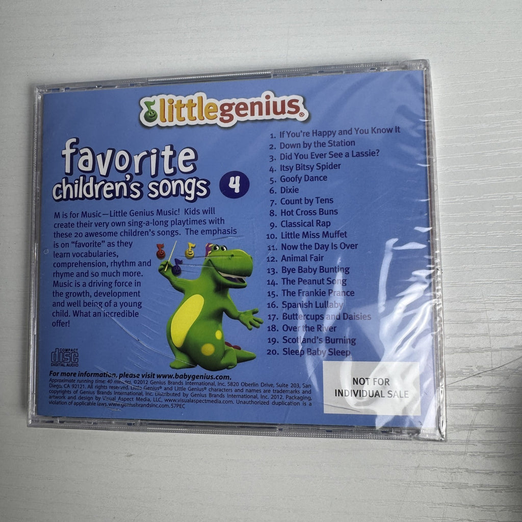 Set of 4 factory-sealed CDs including Salve Regina Gregorian Chant, Absolute Worship, and Little Genius children's songs.