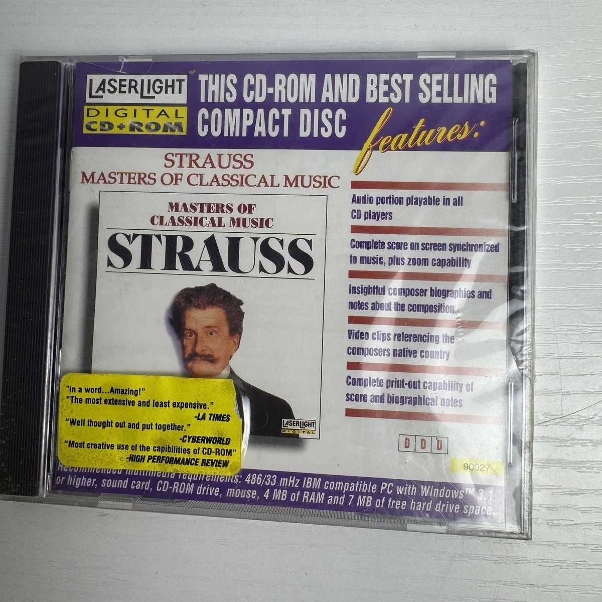 Factory-sealed lot of 4 classical and jazz music CDs including Dizzy Gillespie, Sarah Vaughan, and Strauss.