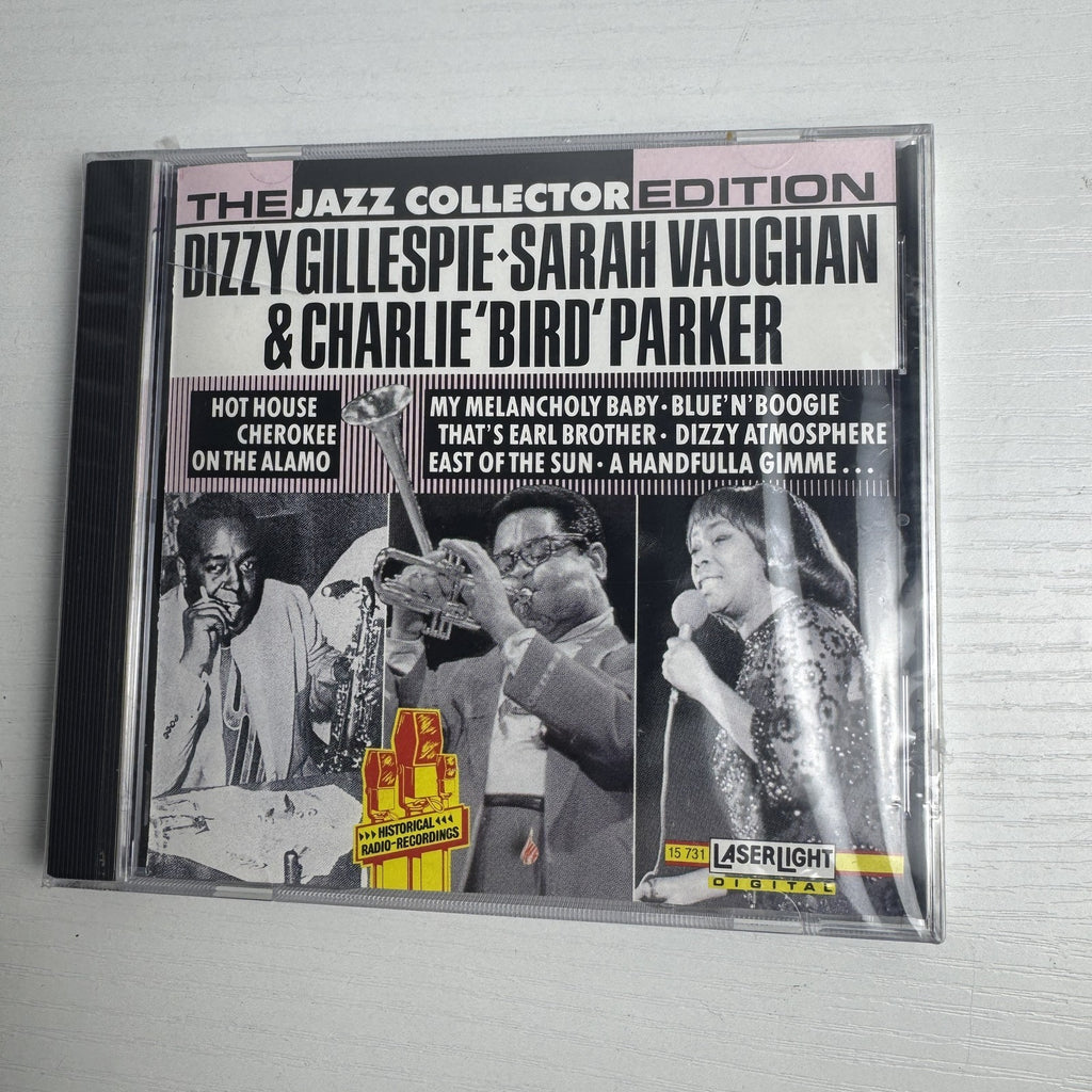 Factory-sealed lot of 4 classical and jazz music CDs including Dizzy Gillespie, Sarah Vaughan, and Strauss.