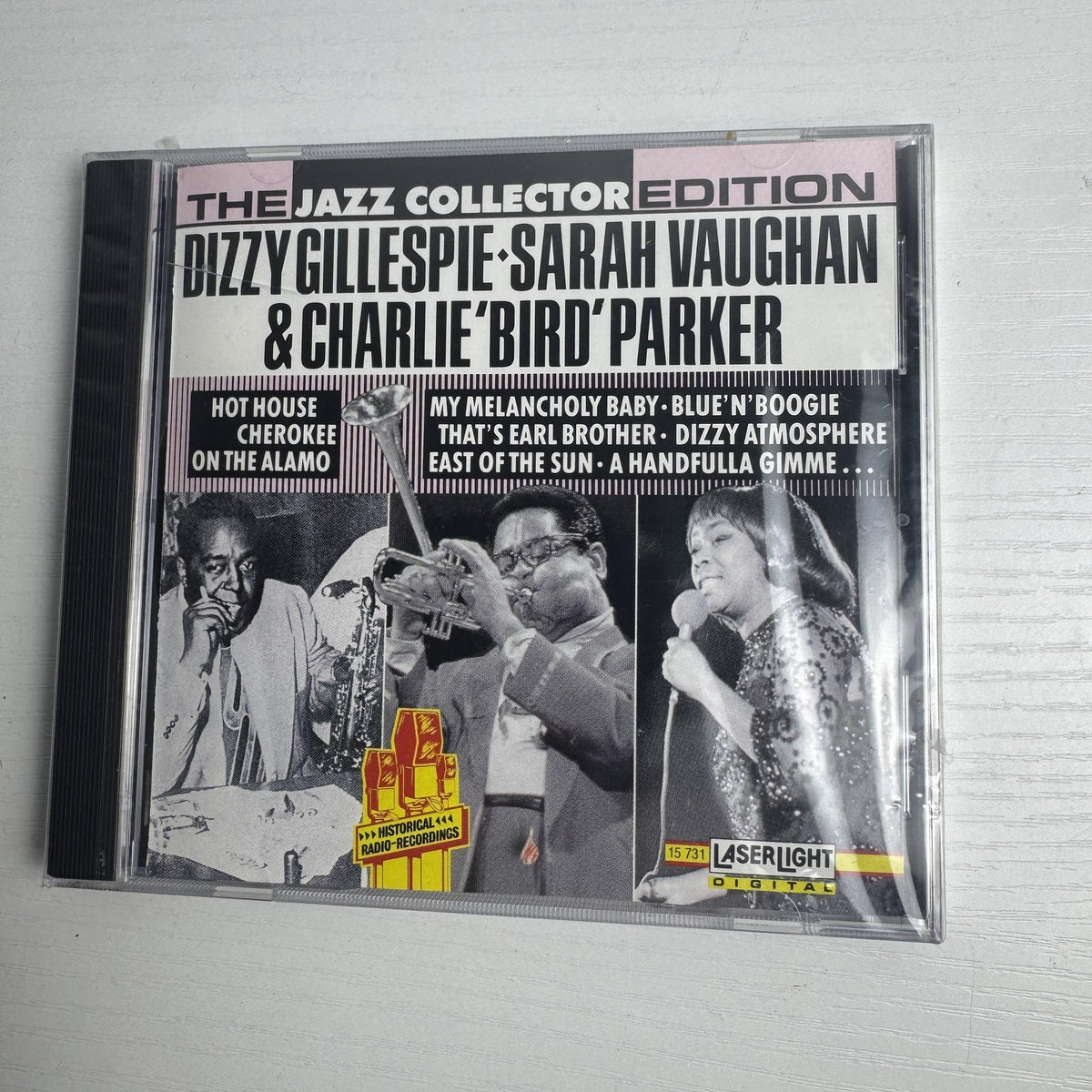 Factory-sealed lot of 4 classical and jazz music CDs including Dizzy Gillespie, Sarah Vaughan, and Strauss.