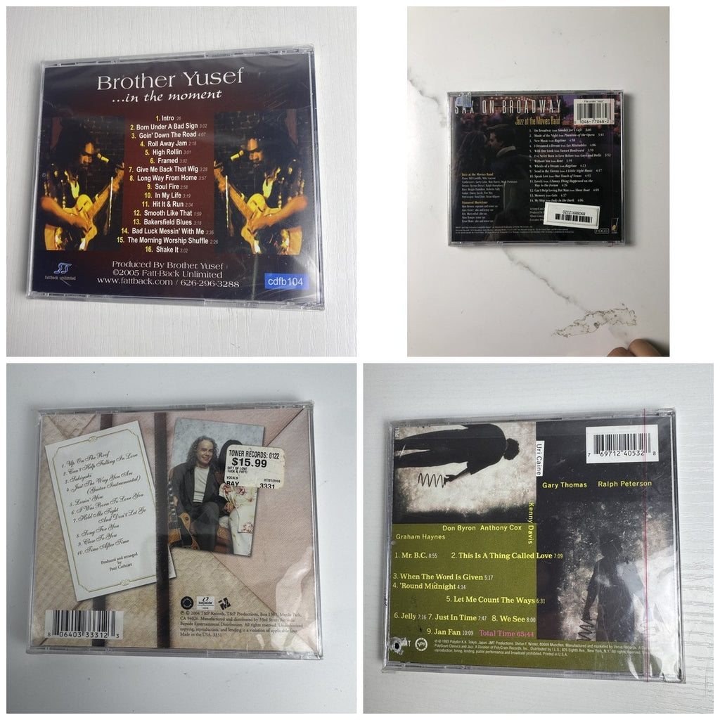 Lot of 4 brand new jazz music CDs including albums by Uri Caine, Tuck and Patti, Brother Yusef, and Jazz at the Movies Band.