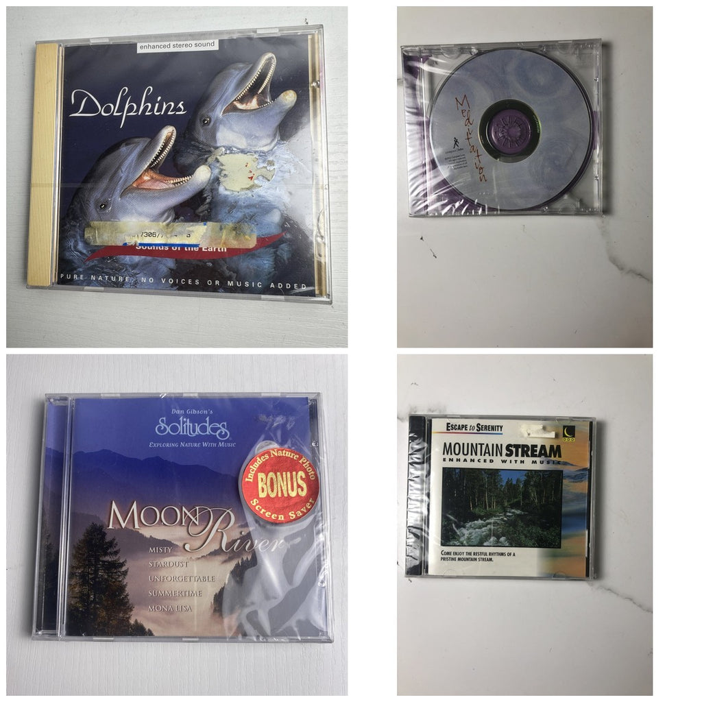 Brand new factory sealed 4 CD nature sounds and relaxation audio bundle including Dan Gibson Solitudes.