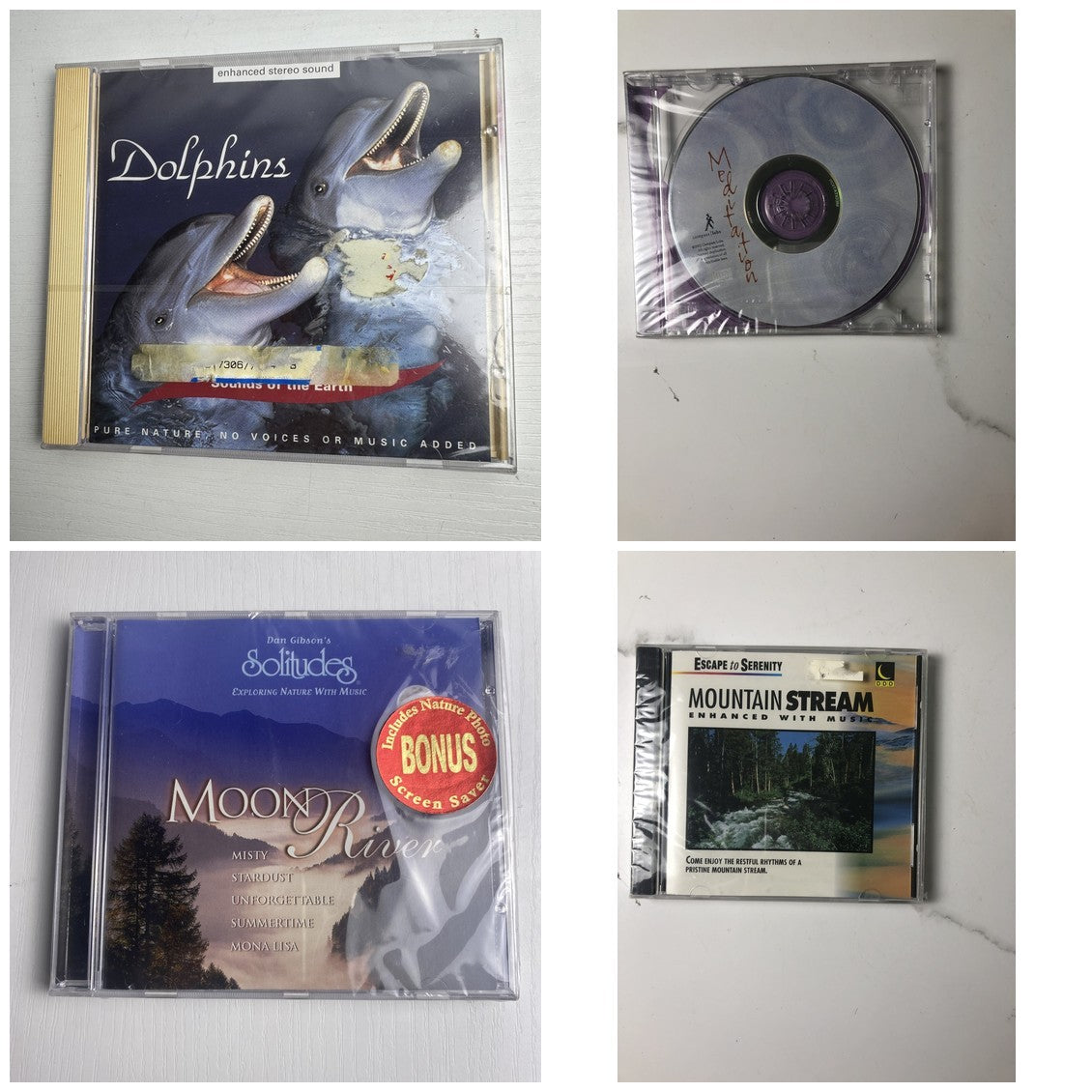 Brand new factory sealed 4 CD nature sounds and relaxation audio bundle including Dan Gibson Solitudes.