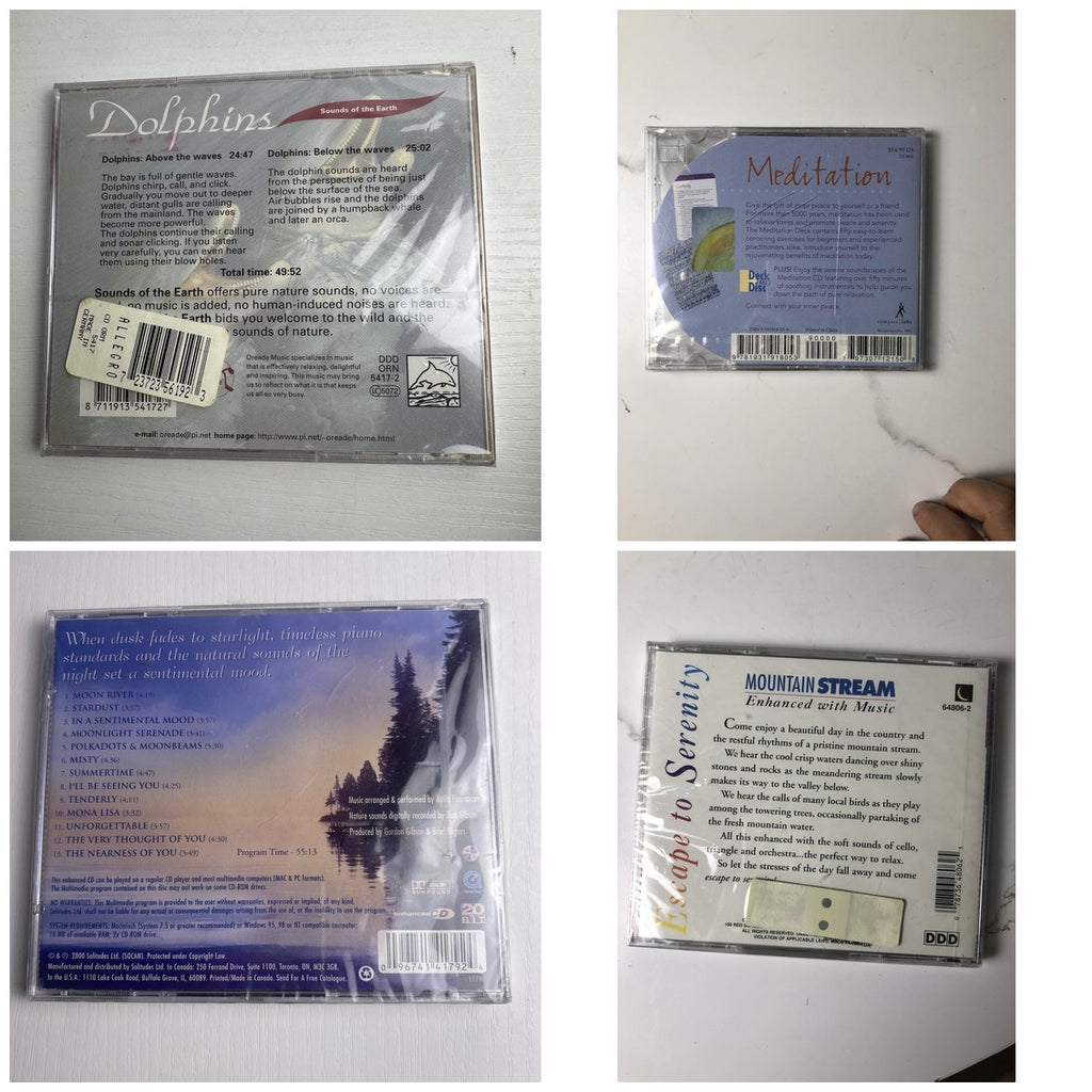 Brand new factory sealed 4 CD nature sounds and relaxation audio bundle including Dan Gibson Solitudes.