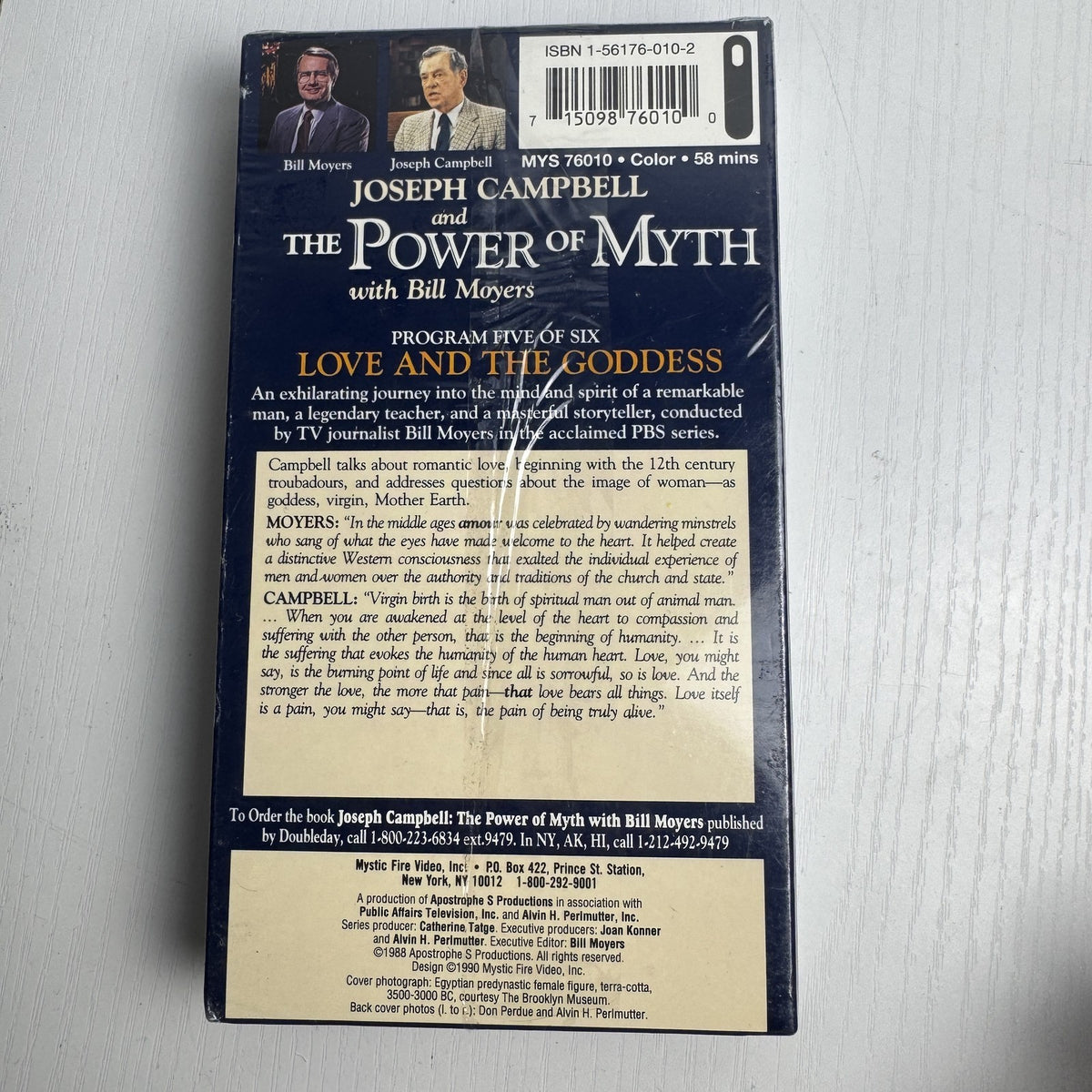 Lot of 4 factory sealed vintage documentary VHS tapes including WWII Secrets and Joseph Campbell Power of Myth