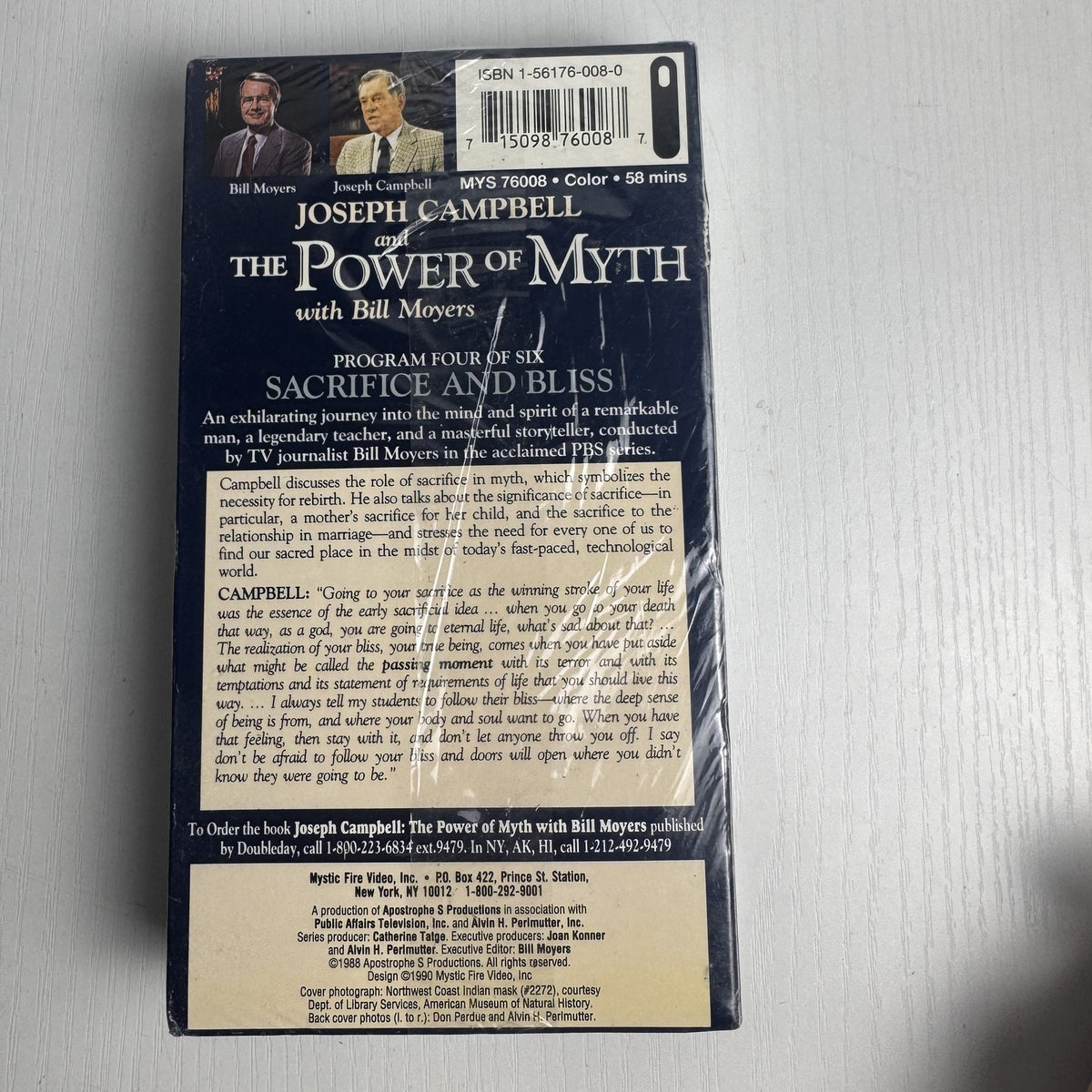 Set of 4 factory-sealed vintage VHS tapes featuring Joseph Campbell PBS series and North and South miniseries.