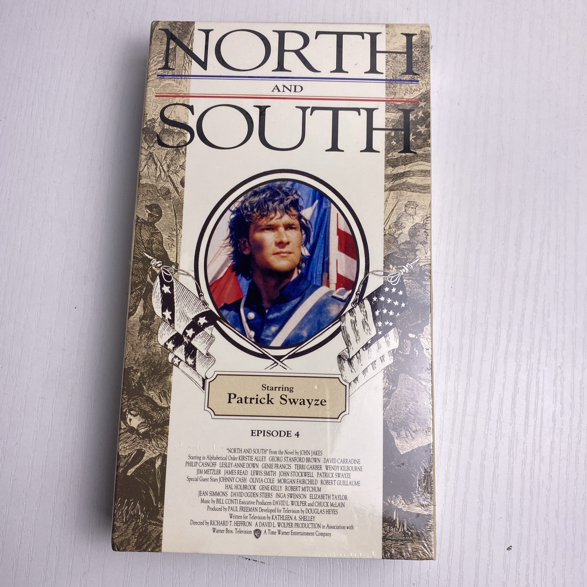 Set of 4 factory-sealed vintage VHS tapes featuring Joseph Campbell PBS series and North and South miniseries.