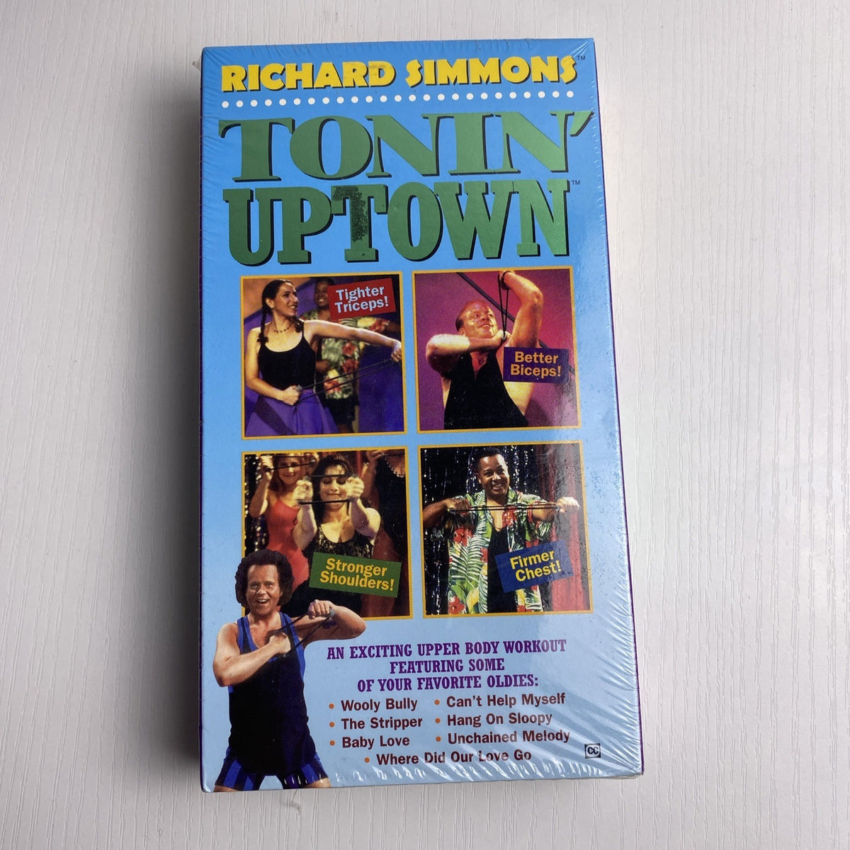 Set of four factory sealed retro VHS tapes featuring fitness workouts and the movie One Fine Day.