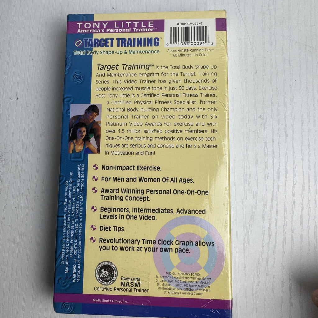 Set of 4 brand new factory sealed fitness workout VHS tapes including The Firm, Tony Little, Winsor Pilates, and Ab Ripper