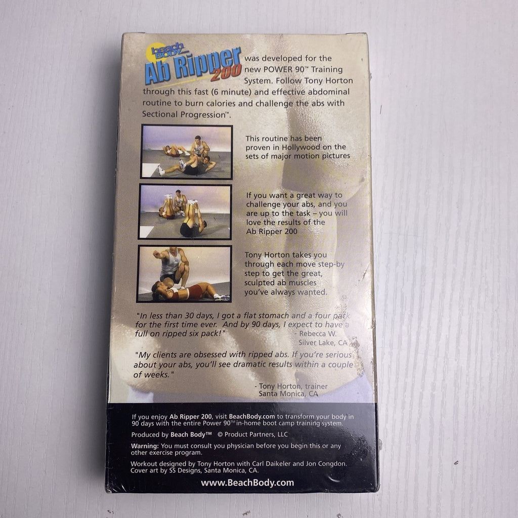 Set of 4 brand new factory sealed fitness workout VHS tapes including The Firm, Tony Little, Winsor Pilates, and Ab Ripper