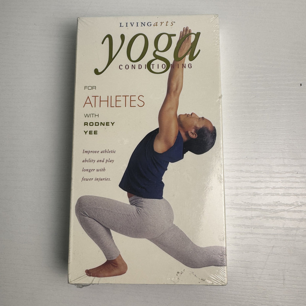 Factory sealed lot of 4 vintage VHS tapes including Charlton Heston Bible Passion and Rodney Yee Yoga