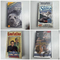 Factory sealed lot of 4 vintage VHS tapes including Sierra Club nature documentary and classic Spanish language movies.