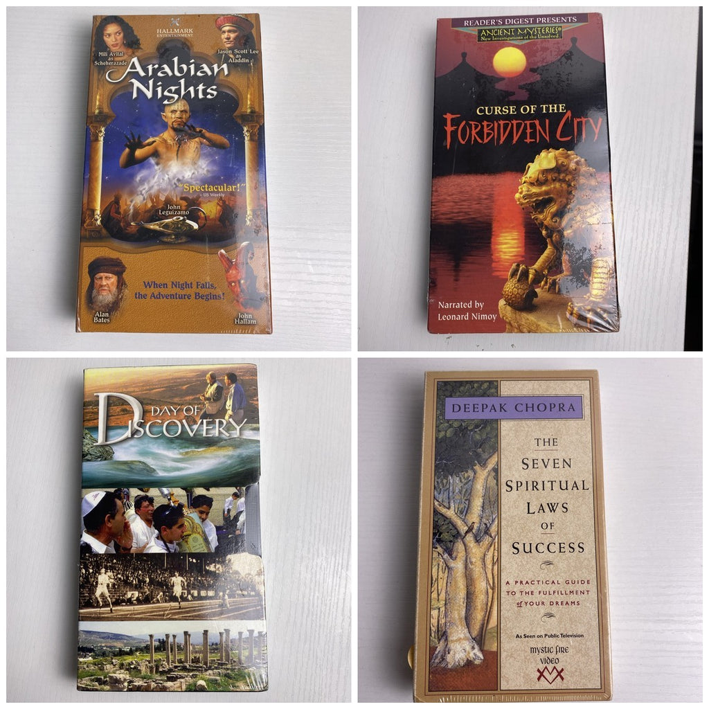 Lot of 4 brand new factory-sealed documentary VHS tapes including Arabian Nights and Ancient Mysteries.