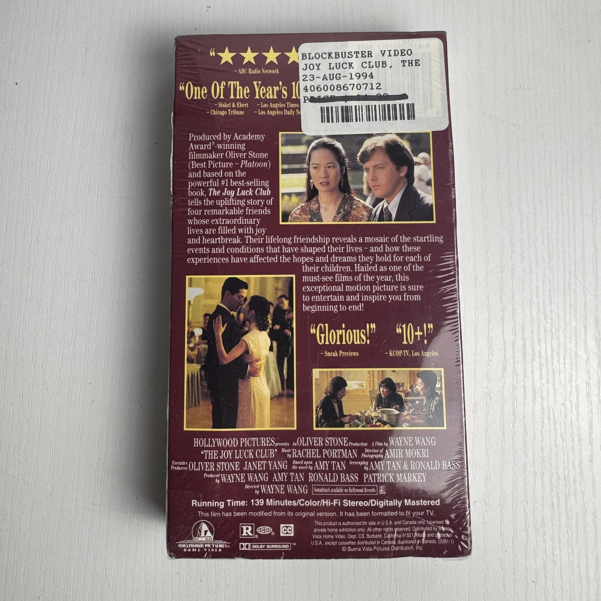 Set of 4 factory-sealed drama VHS tapes including The Last of the Mohicans, The Prince of Tides, and The Joy Luck Club.