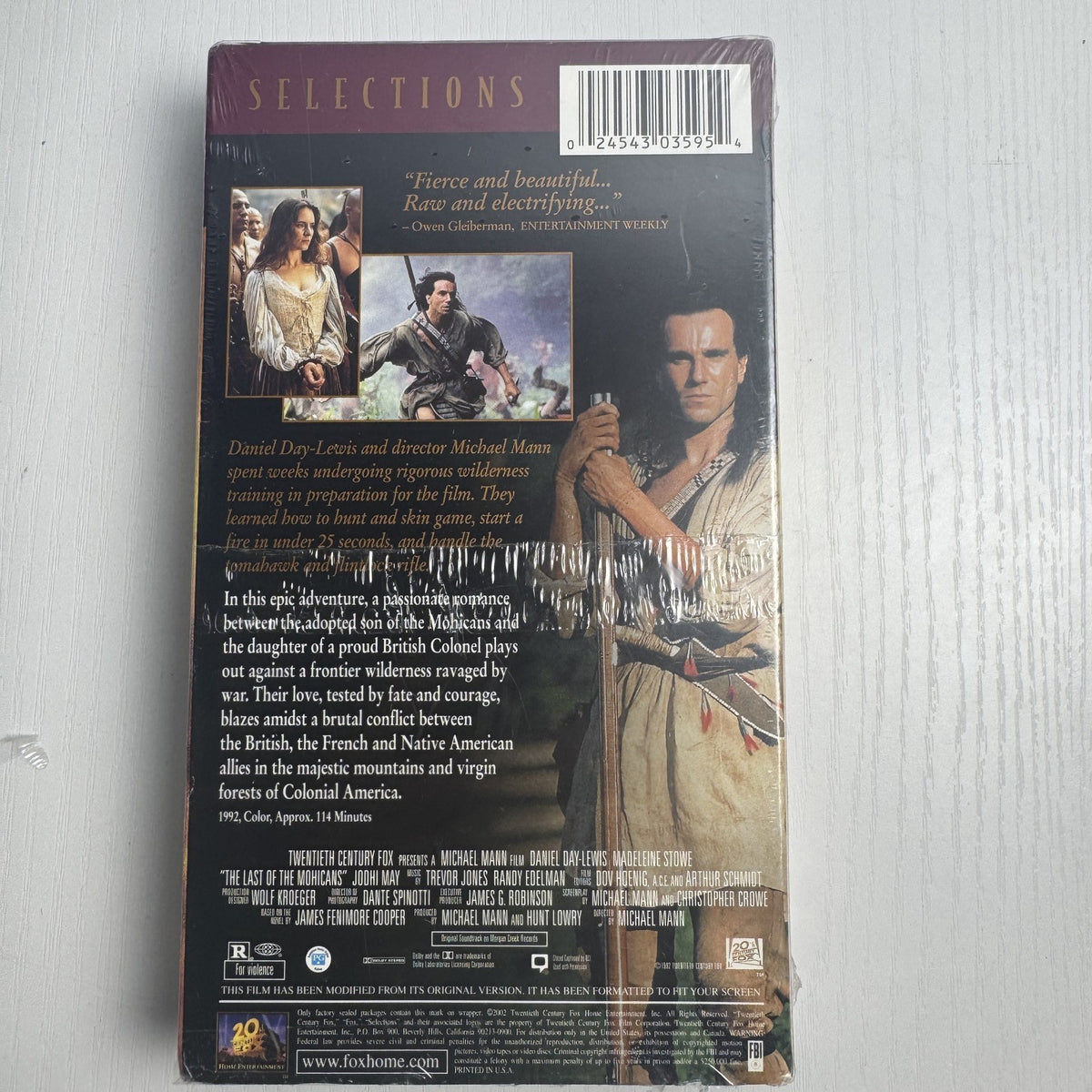 Set of 4 factory-sealed drama VHS tapes including The Last of the Mohicans, The Prince of Tides, and The Joy Luck Club.