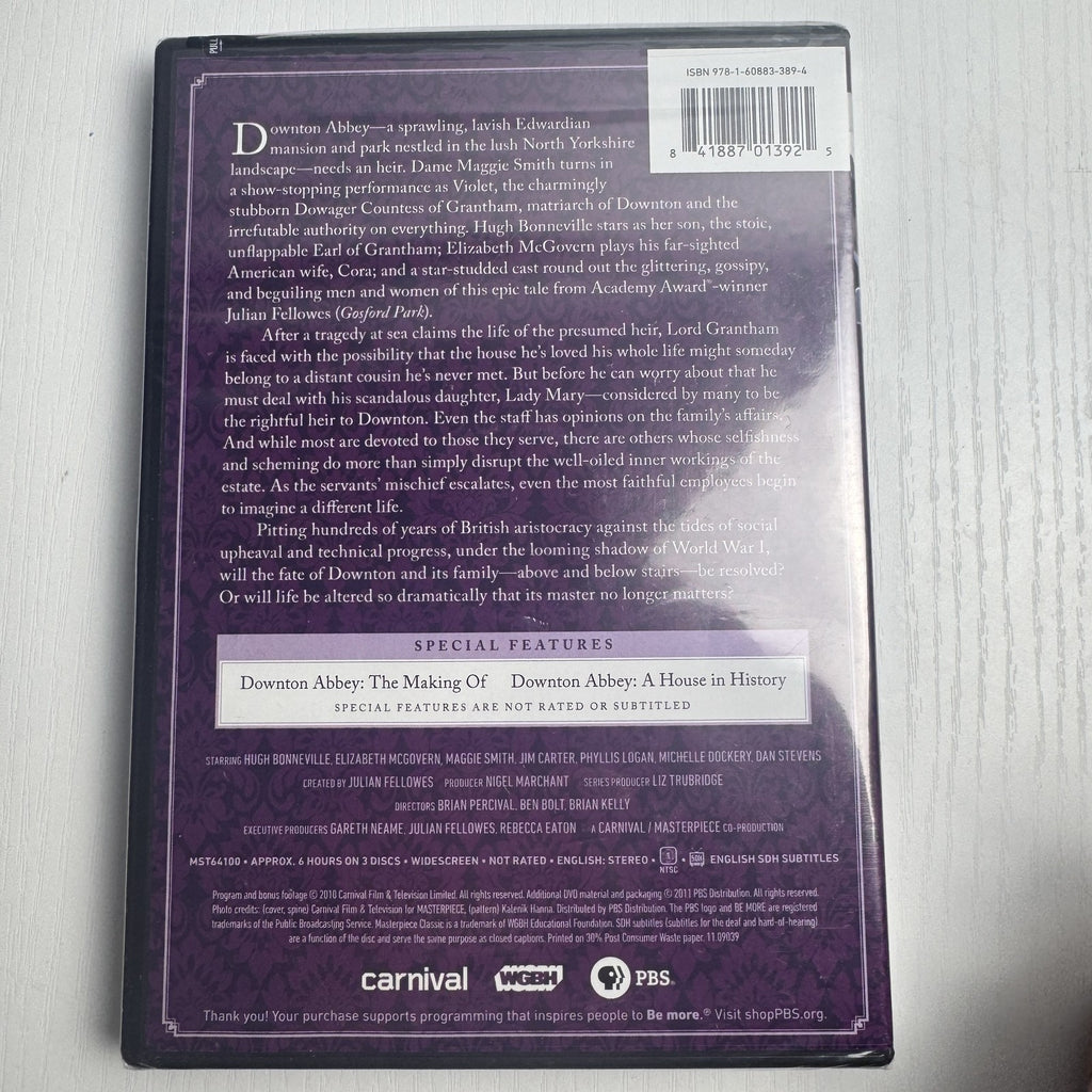 PBS 4-DVD set featuring factory sealed Downton Abbey Seasons 1 and 2 and Dr. Steven Gundry The Longevity Paradox