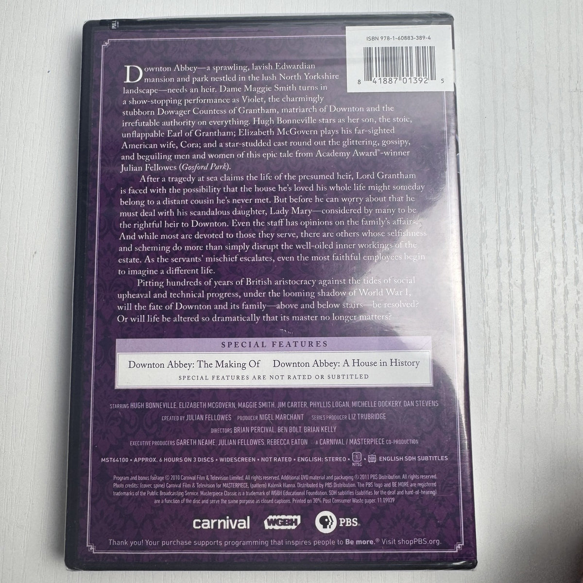 PBS 4-DVD set featuring factory sealed Downton Abbey Seasons 1 and 2 and Dr. Steven Gundry The Longevity Paradox