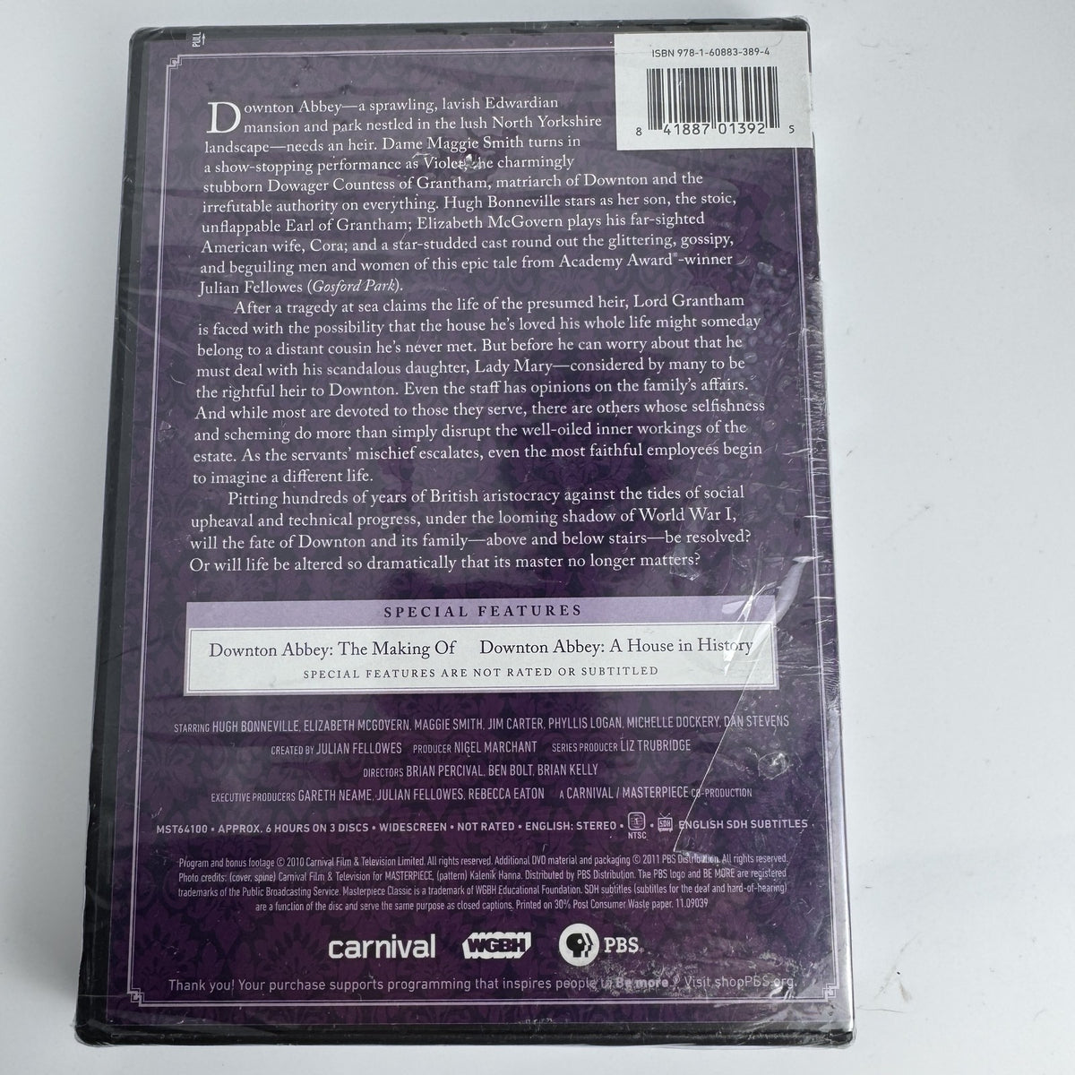 PBS 4-DVD set featuring factory sealed Downton Abbey Seasons 1 and 2 and Dr. Steven Gundry The Longevity Paradox
