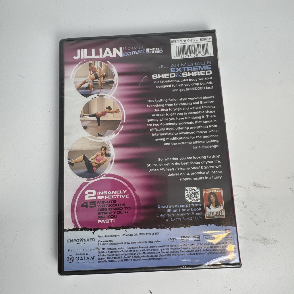 Set of four factory-sealed DVDs including White Pass Yukon Route documentaries and Jillian Michaels fitness workouts.