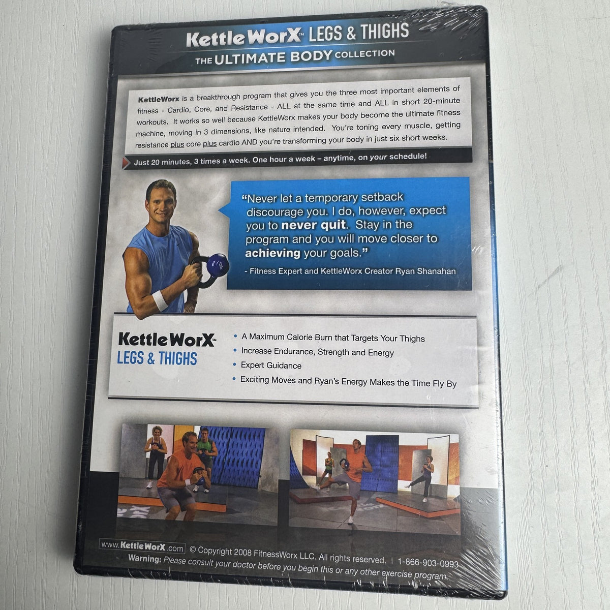 Jillian Michaels and KettleWorX 4-DVD fitness workout bundle, brand new and factory sealed.