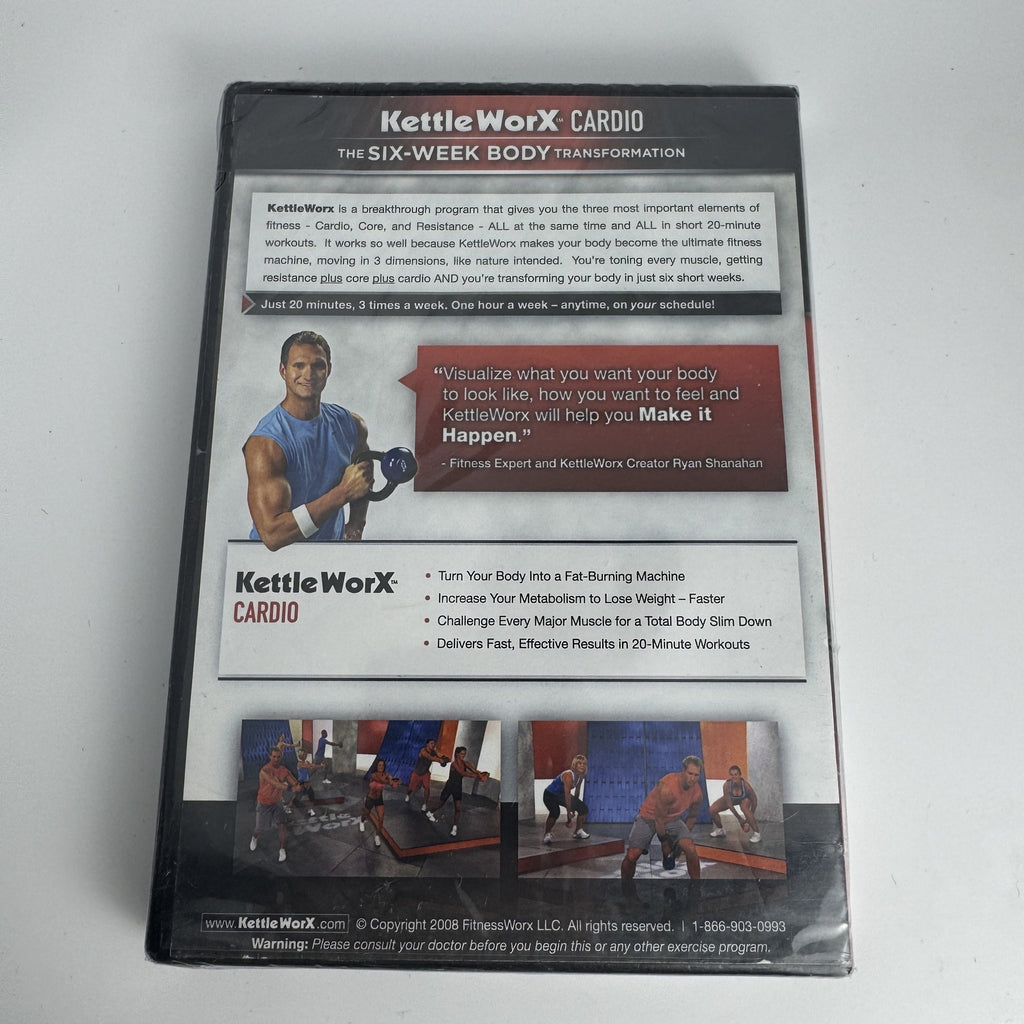 Jillian Michaels and KettleWorX 4-DVD fitness workout bundle, brand new and factory sealed.
