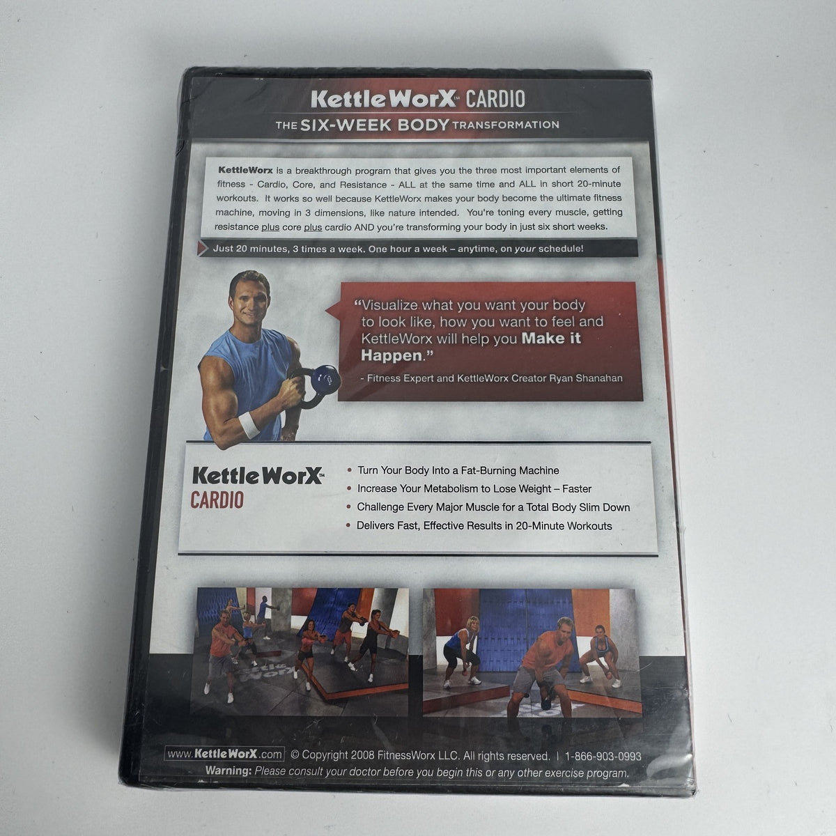 Jillian Michaels and KettleWorX 4-DVD fitness workout bundle, brand new and factory sealed.