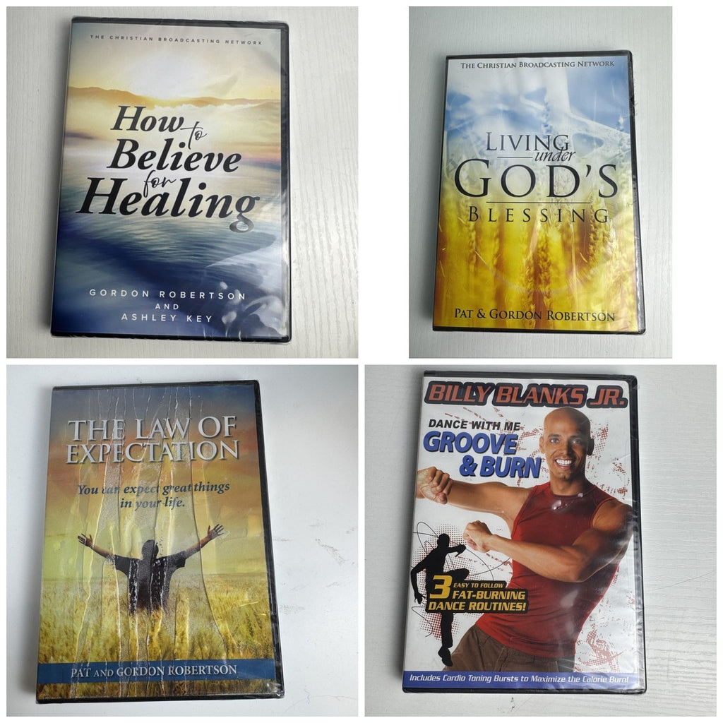 Brand new factory sealed set of 4 Christian faith and fitness DVDs including Billy Blanks Jr Dance With Me.
