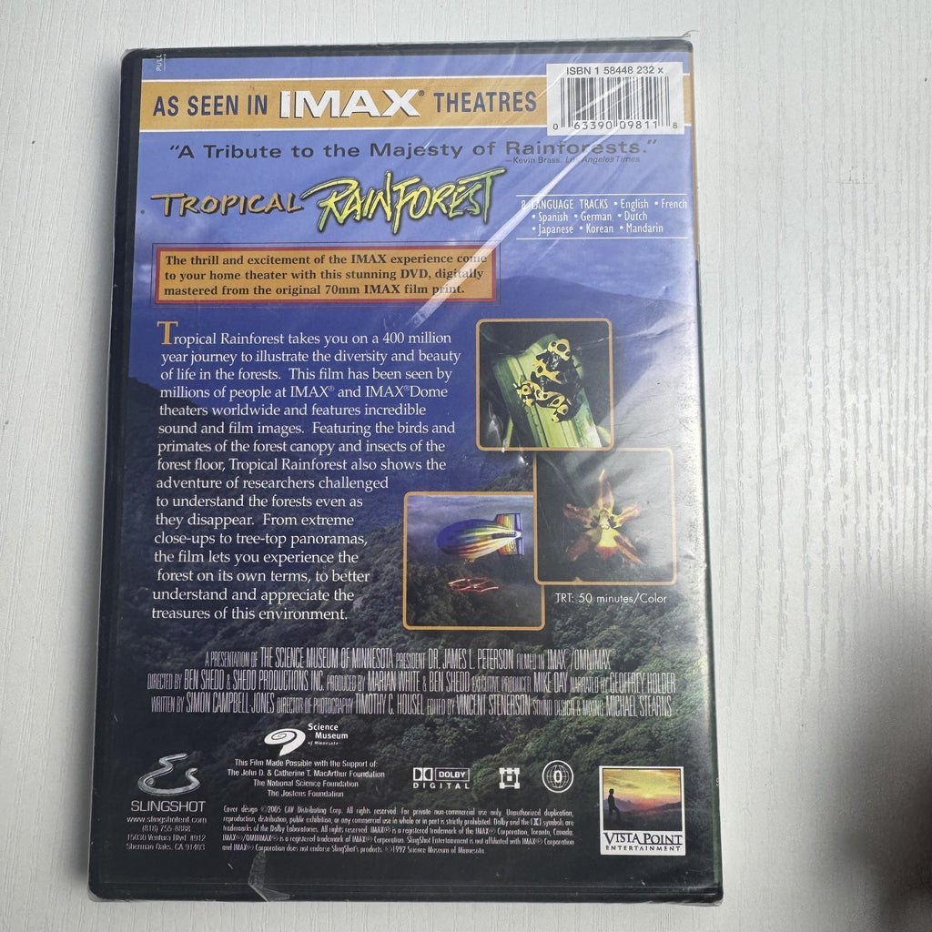 Brand new sealed 4-DVD lot including IMAX Tropical Rainforest, Nat Geo Islands, Yogi Berra, and Beijing Bicycle.