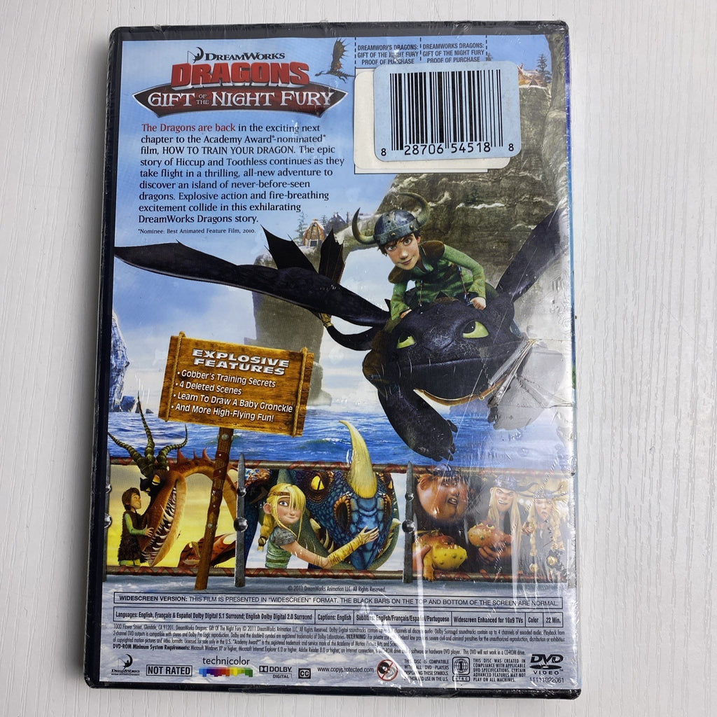 Set of 4 brand new factory sealed family DVDs including DreamWorks Dragons and Shirley Temple
