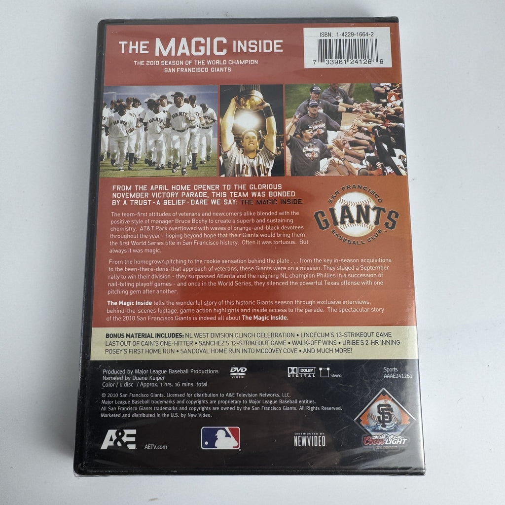 Four brand new factory sealed sports DVDs including SF Giants 2010 World Series, Stanford Legends, and snowboarding.