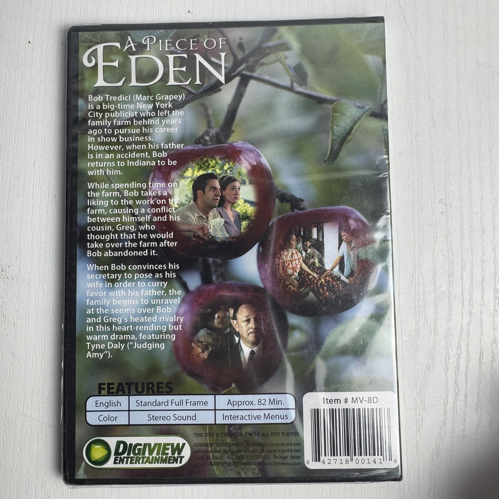 Four factory-sealed DVD movie cases including A Tale of Two Guns, American Teacher, AWOL, and A Piece of Eden.