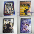 Factory-sealed lot of 4 brand new DVDs including Bobby, Brick Mansions, Bowling for Columbine, and Cirque Du Soleil.