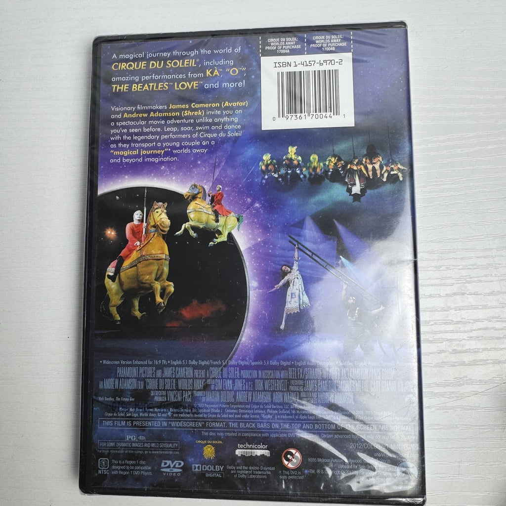 Factory-sealed lot of 4 brand new DVDs including Bobby, Brick Mansions, Bowling for Columbine, and Cirque Du Soleil.