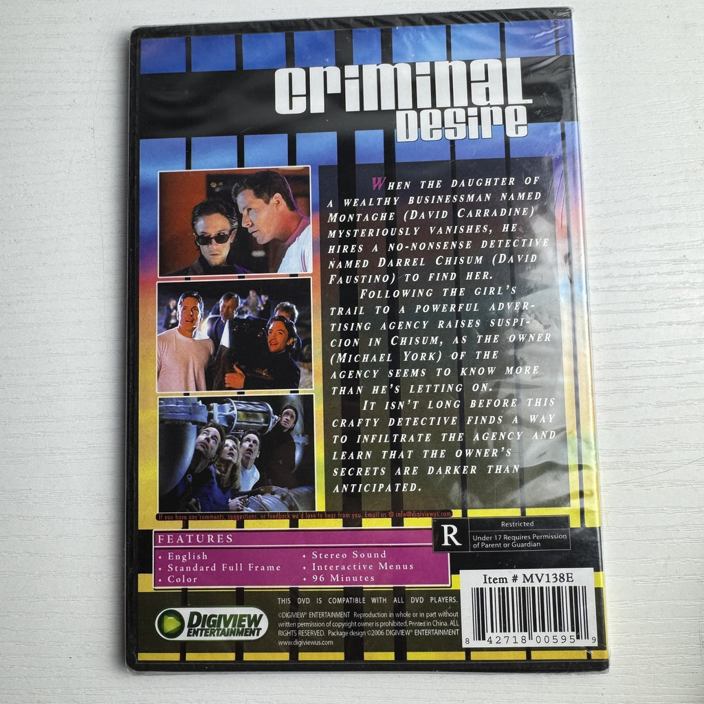 Set of 4 brand new factory-sealed DVDs including Date Night, Cold Blooded, Criminal Desire, and Dark Age England.