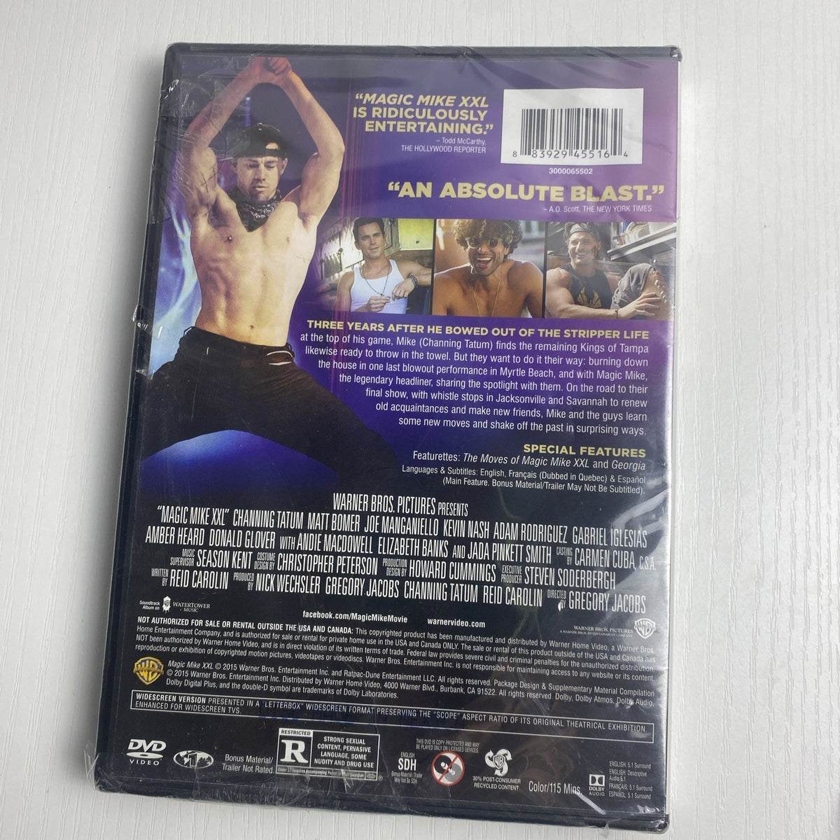 Brand new factory sealed 4-pack DVD bundle featuring Love Me Tender, Magic Mike XXL, Mona Lisa Smile, and Fidel documentary.