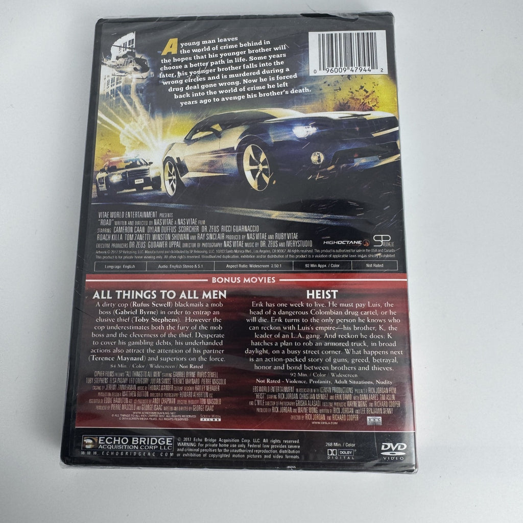 Set of 4 brand new factory sealed movie DVDs including Seabiscuit, Saint Ralph, Road, and Suze Orman.