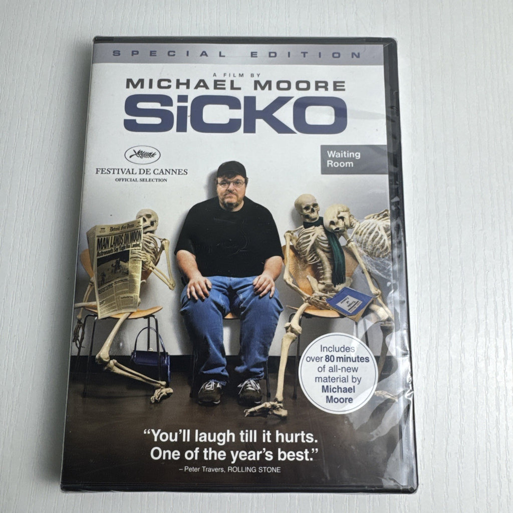 Assorted 4-DVD lot featuring Sicko, Something's Gotta Give, 6 Week Body Makeover, and The Great Deceiver, factory sealed.